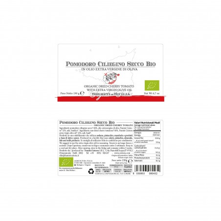 Pomodoro Ciliegino secco BIO in olio extravergine d’oliva Frantoi Cutrera