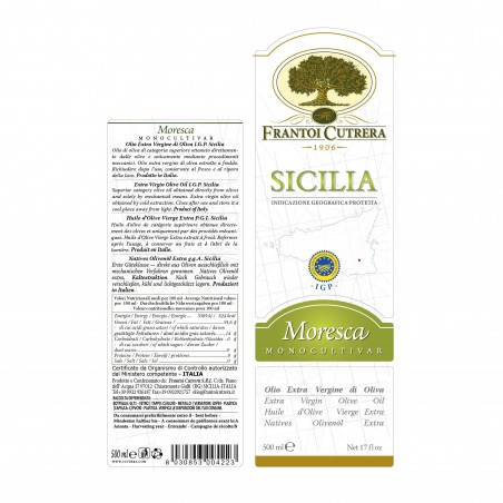 Monocultivar Moresca IGP: olio extravergine di oliva siciliano certificato
