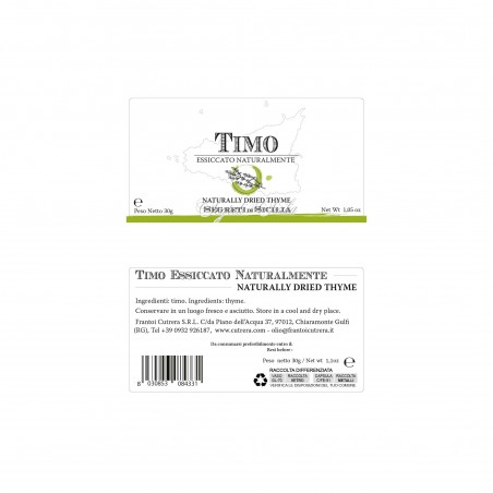 Timo siciliano essiccato naturalmente
