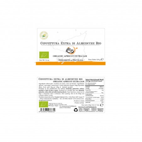 Sicilian organic apricot extra jam